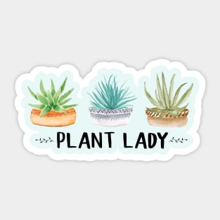 Plant Lady Watercolor Potted Plants Sticker